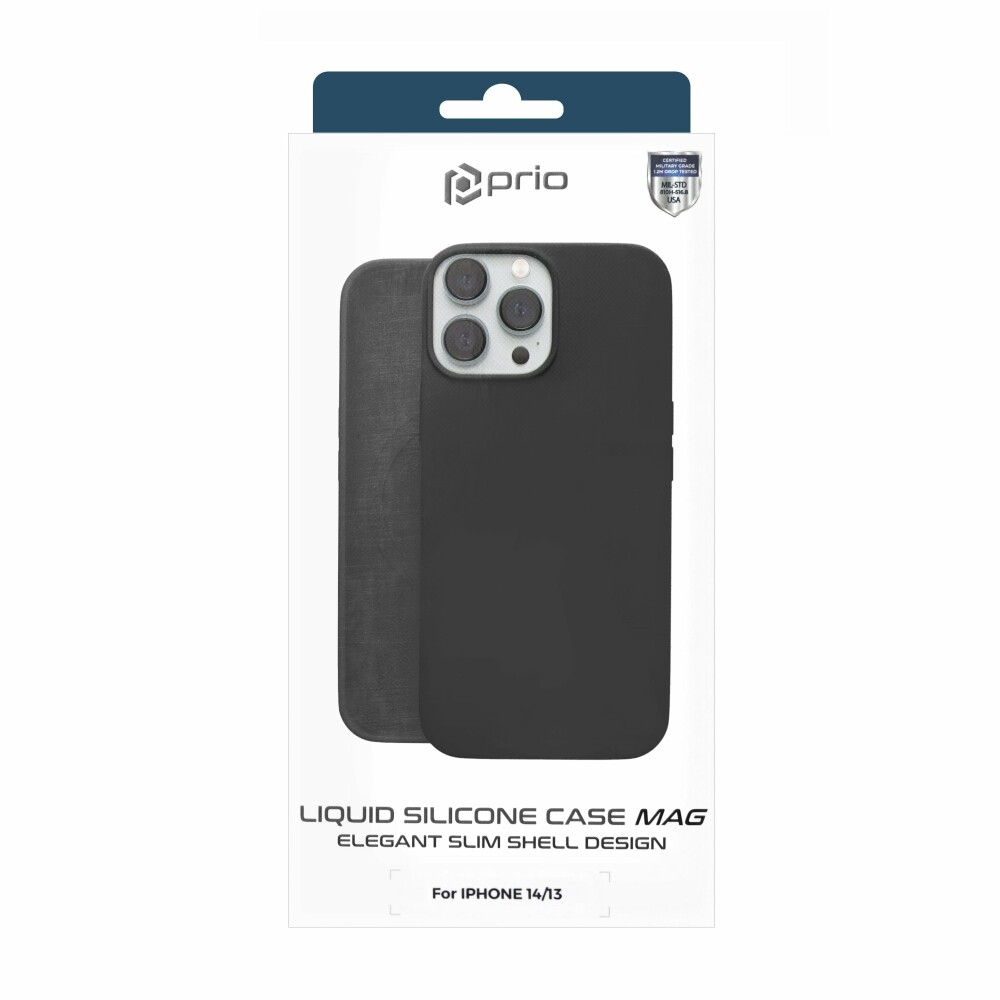 prio Liquid Silicone Case MAG for iPhone 14/13 - Black