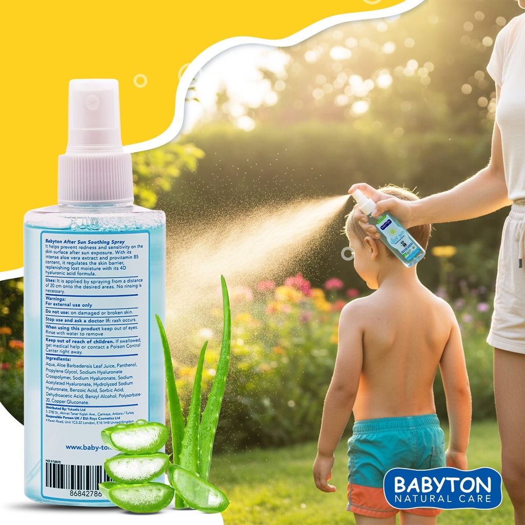 Babyton After Sun Spray 200ml | Kühlende&Feuchtigkeitsspendende Aloe-Vera Pflege