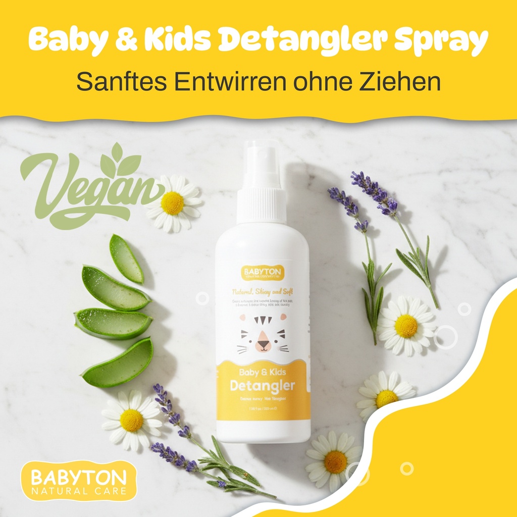 Babyton Baby & Kids Detangler Spray 200ml | Sanft, Natürlich & Knotenfrei