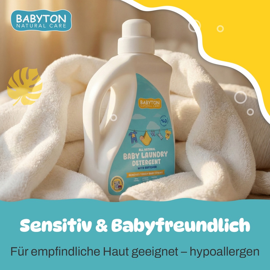 Babyton Baby-Waschmittel 1000ml | sanft, flüssig, 35 Waschgänge, sicher für Babys