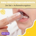 Babyton Silikon Fingerzahnbürste für Babys, Doppelseitig, BPA-frei, Weich