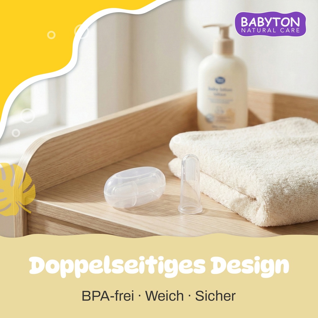 Babyton Silikon Fingerzahnbürste für Babys, Doppelseitig, BPA-frei, Weich
