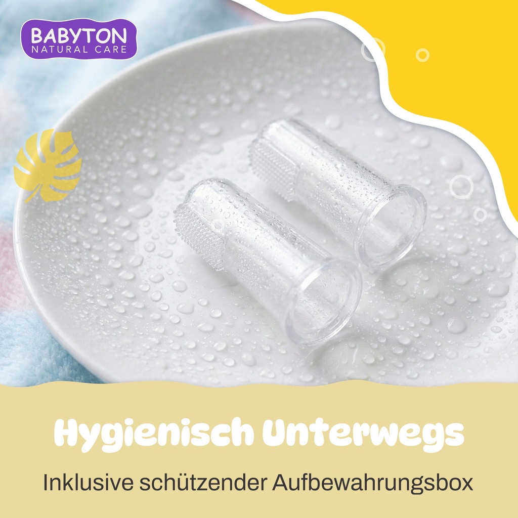 Babyton Silikon Fingerzahnbürste für Babys, Doppelseitig, BPA-frei, Weich