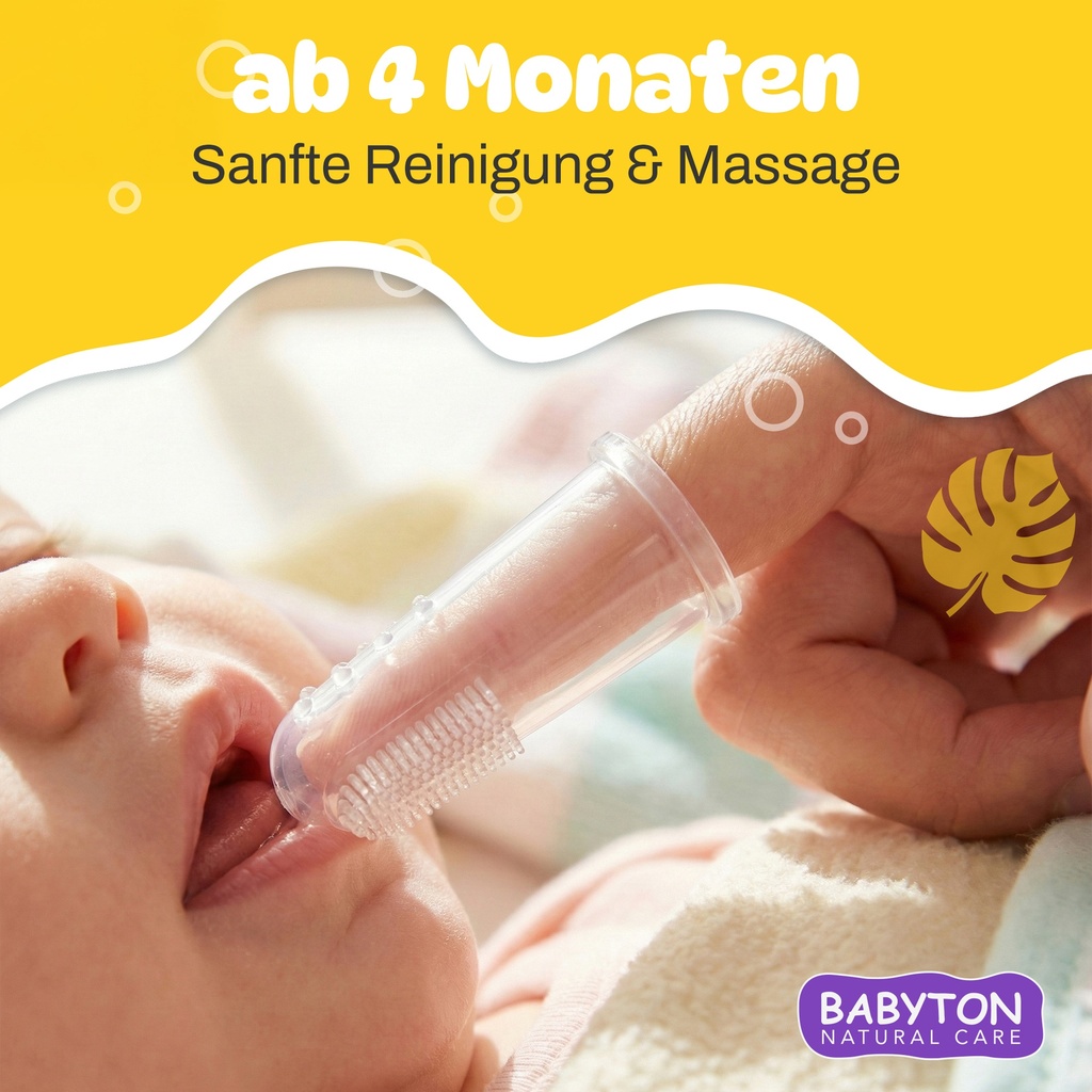 Babyton Silikon Fingerzahnbürste für Babys, Doppelseitig, BPA-frei, Weich
