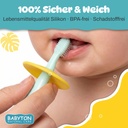 Babyton Silikon Zahnbürste für Babys 6-24 Monate, BPA-frei & weich