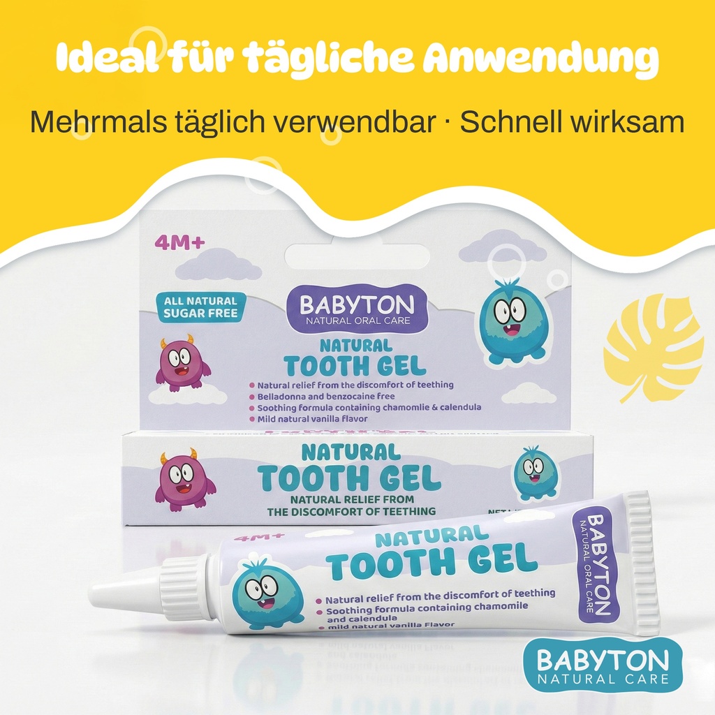 Babyton Baby Zahn-Gel 15g | Natürliche, Fluoridfreie & Sanfte Zahnpflege