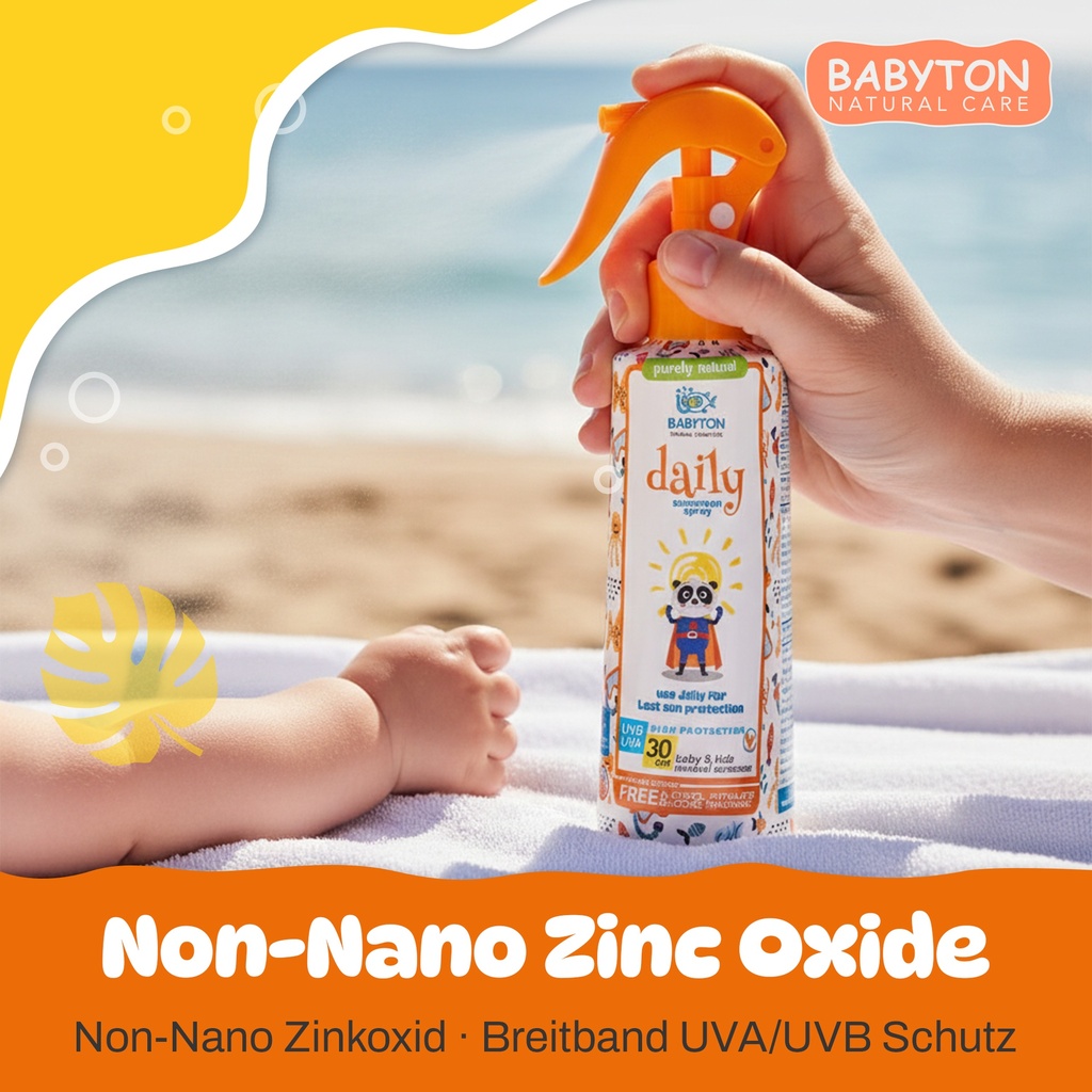 Babyton Kinder Sonnenspray SPF 30 | Wasserfest, Natürlich & Sanft für Babys