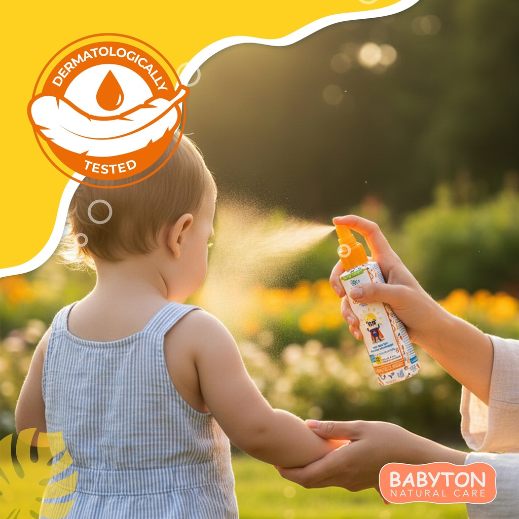 Babyton Kinder Sonnenspray SPF 30 | Wasserfest, Natürlich & Sanft für Babys