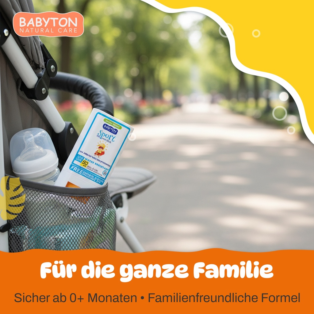 Babyton Kinder Sonnenschutz Stick SPF 50 | Mineralisch & wasserfest, 20g