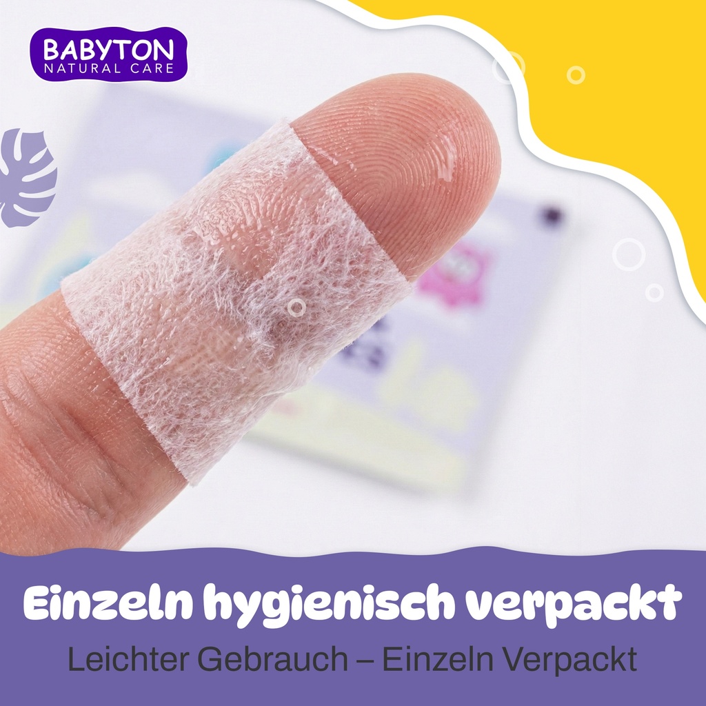 Babyton Baby Zahn- & Zahnfleischtücher 25 Stk, Fluoridfrei, Xylit, Einzeln