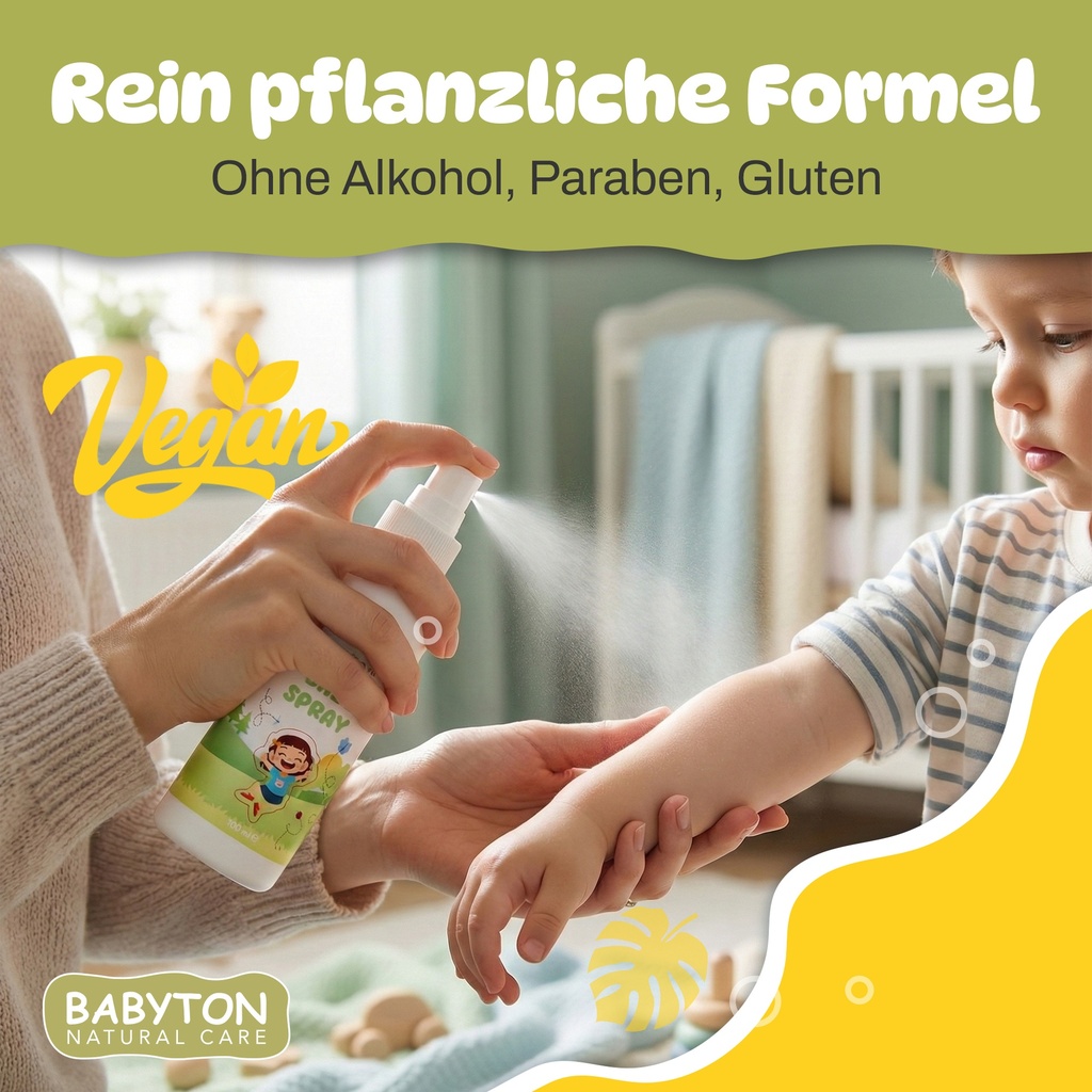 Babyton Organic Baby Spray 100ml | Natur, Vegan, Sensible Haut, Parabenfrei