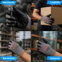 Beybi | 12 Paar Arbeitshandschuhe, Nitrile 1/2 Coated, robust