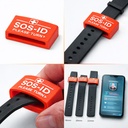 SOS-ID Armbandschlaufe. Innovativ und angenehm zu tragen. Rot
