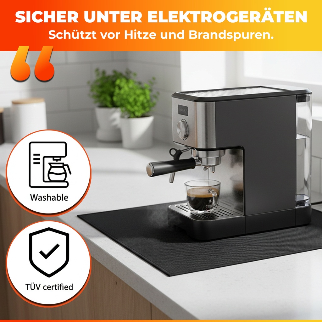 FireMat Black Edition Feuerfeste Unterlage 60x70cm| Hitzeschutzmatte