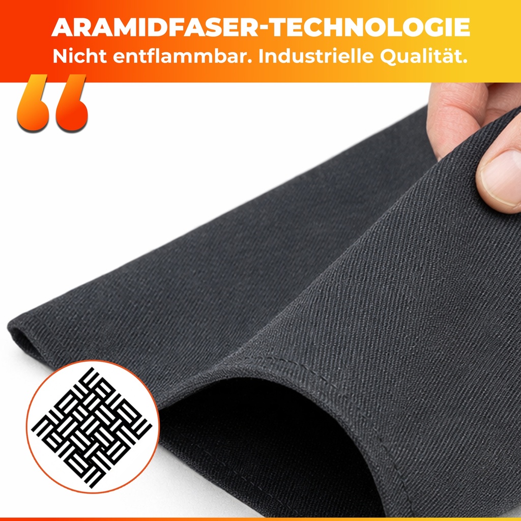 FireMat Black Edition Feuerfeste Unterlage 60x70cm| Hitzeschutzmatte