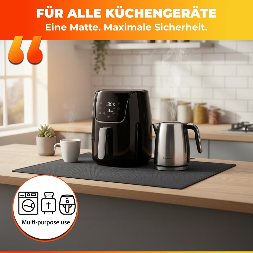 FireMat Black Edition Feuerfeste Unterlage 60x70cm| Hitzeschutzmatte