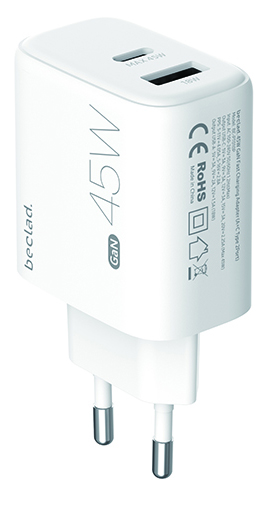 beclad. 45W 2 Port  Travel Adapter (C+A Max 20W) WHITE BE-PT745WG-GR