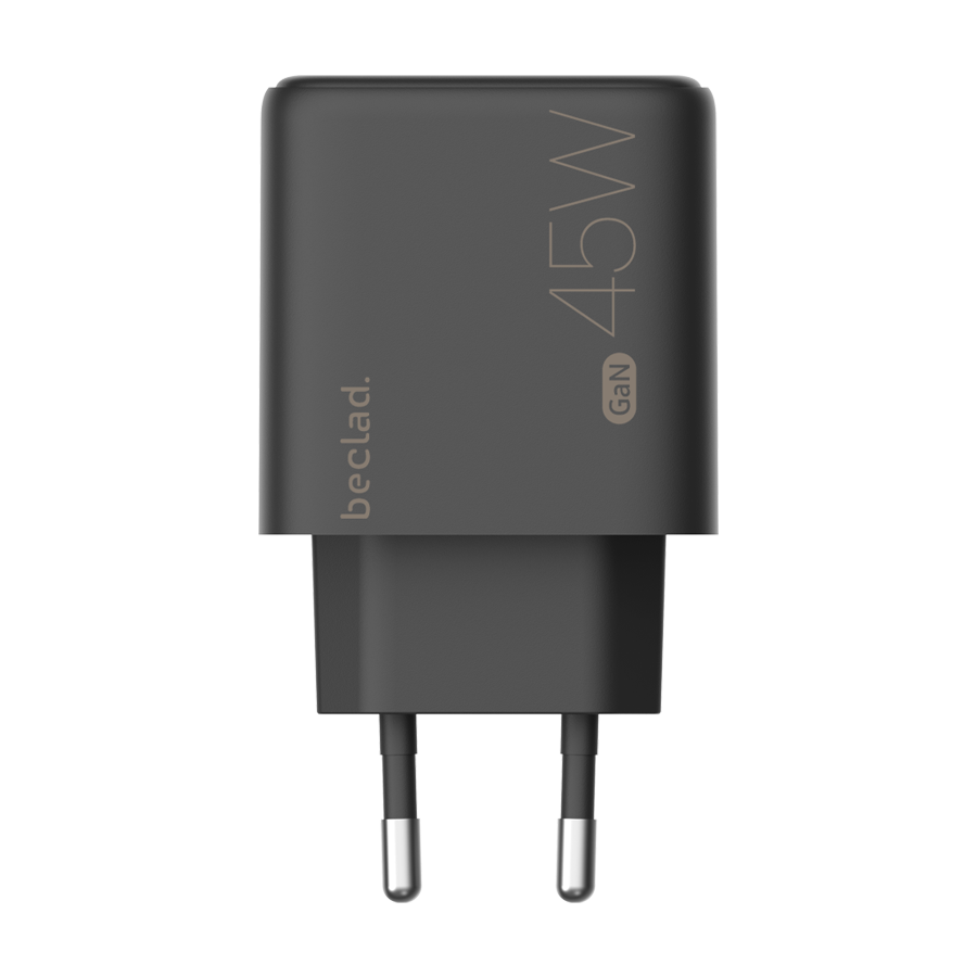 beclad. 45W USB C + USB A Ladegerät 2-Port Schnelladapter Schwarz