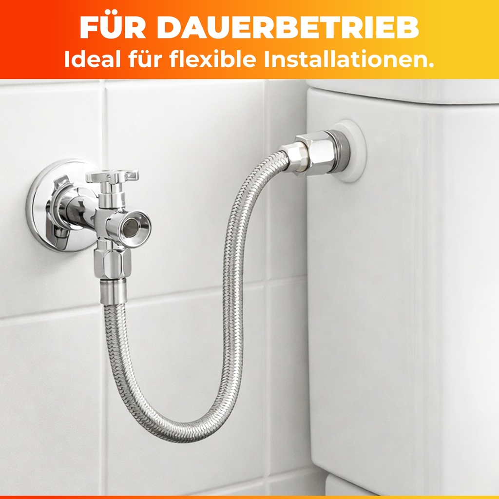 Flexibler 1.5 meter Anschlussschlauch aus Edelstahl für Wasseranschluss