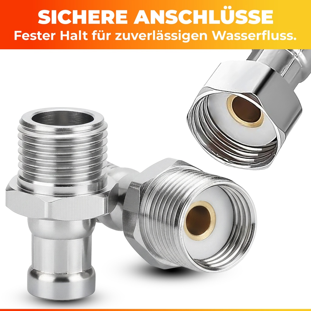 Flexibler 1.5 meter Anschlussschlauch aus Edelstahl für Wasseranschluss