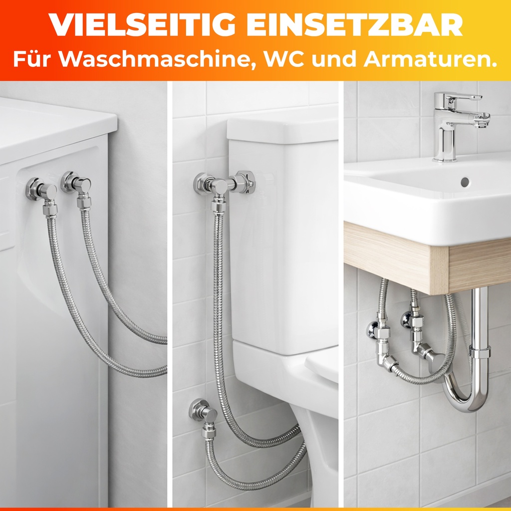 Flexibler 1.5 meter Anschlussschlauch aus Edelstahl für Wasseranschluss