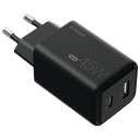 beclad. 45W 2 Port Travel Adapter (C+A Max 45W) BLACK BE-PT245BG-GR