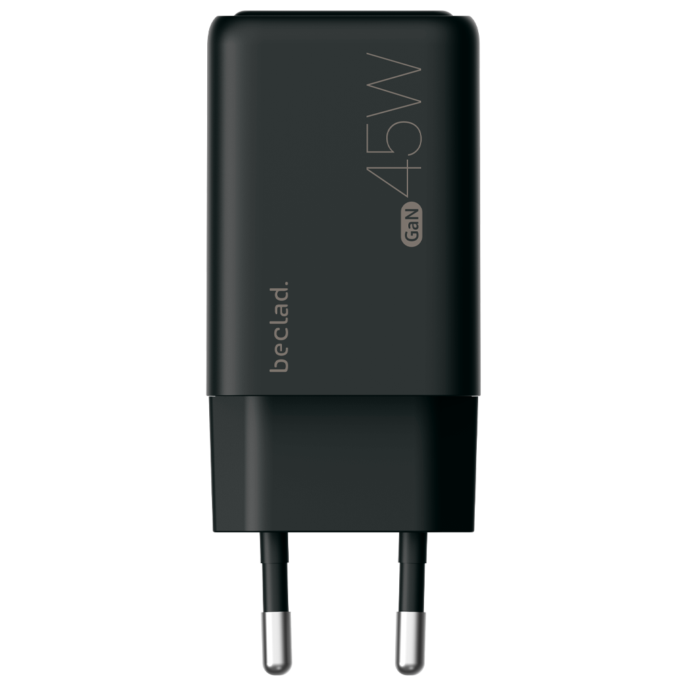 beclad. 45W 2 Port Travel Adapter (C+A Max 45W) BLACK BE-PT245BG-GR