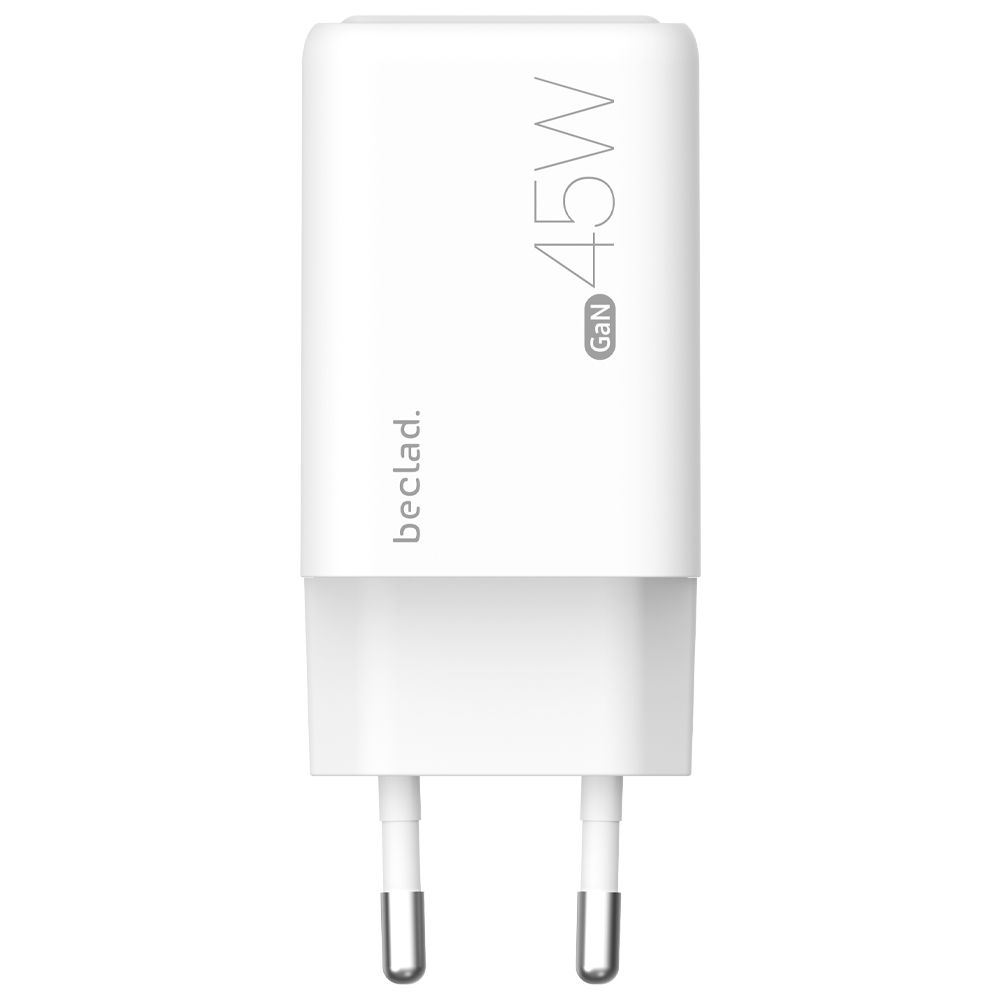 beclad. 45W 2 Port Travel Adapter (C+A Max 45W) WHITE BE-PT245WG-GR