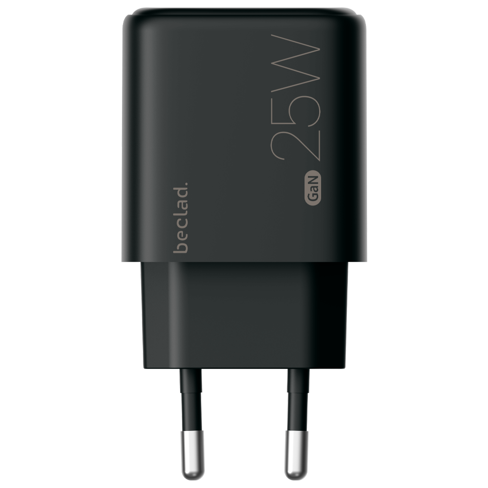 beclad. 25W Type C 1 port Travel Adapter BLACK BE-PT625BG-GR