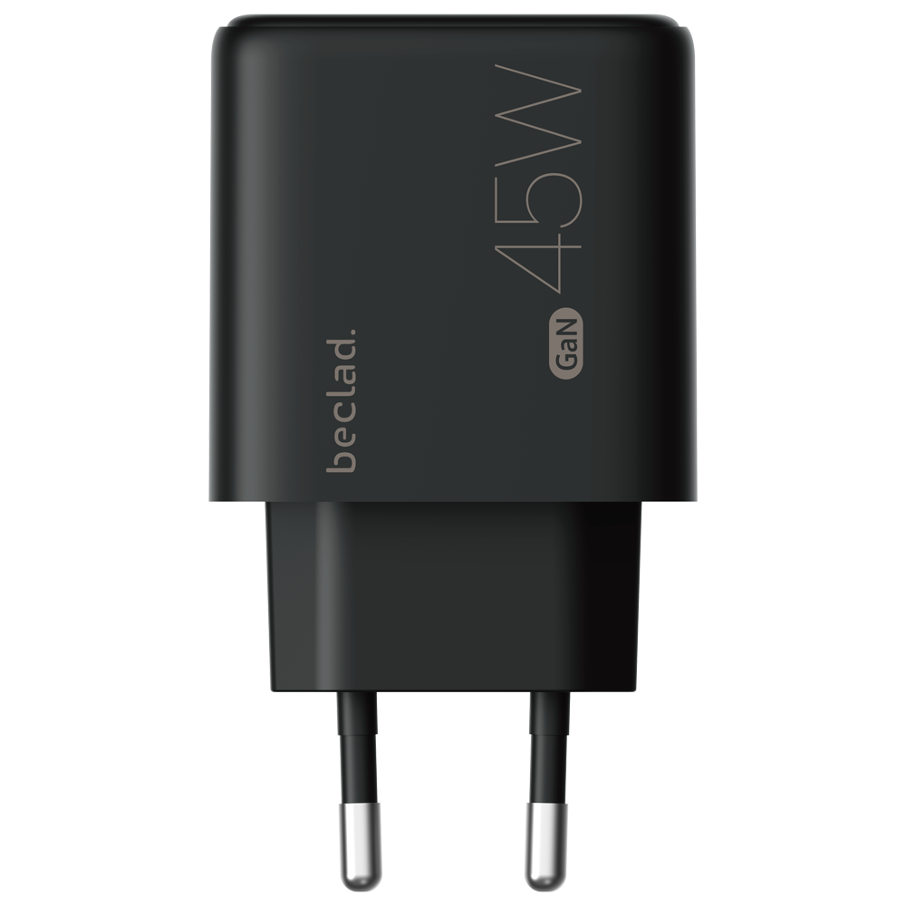 beclad. 45W Type C 1 port  Travel Adapter BLACK BE-PT645BG-GR