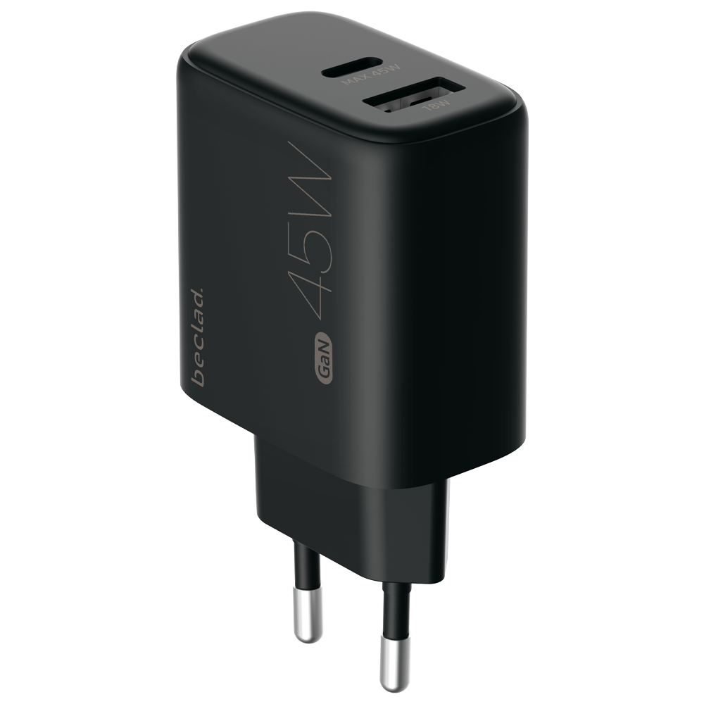 beclad. 45W 2 Port Travel Adapter (C+A Max 20W) BE-PT745