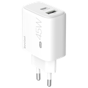 beclad. 45W 2 Port  Travel Adapter (C+A Max 20W) WHITE BE-PT745WG-GR