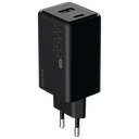 beclad. 65W 2 Port  Travel Adapter (C+A) BLACK BE-PT765BG-GR