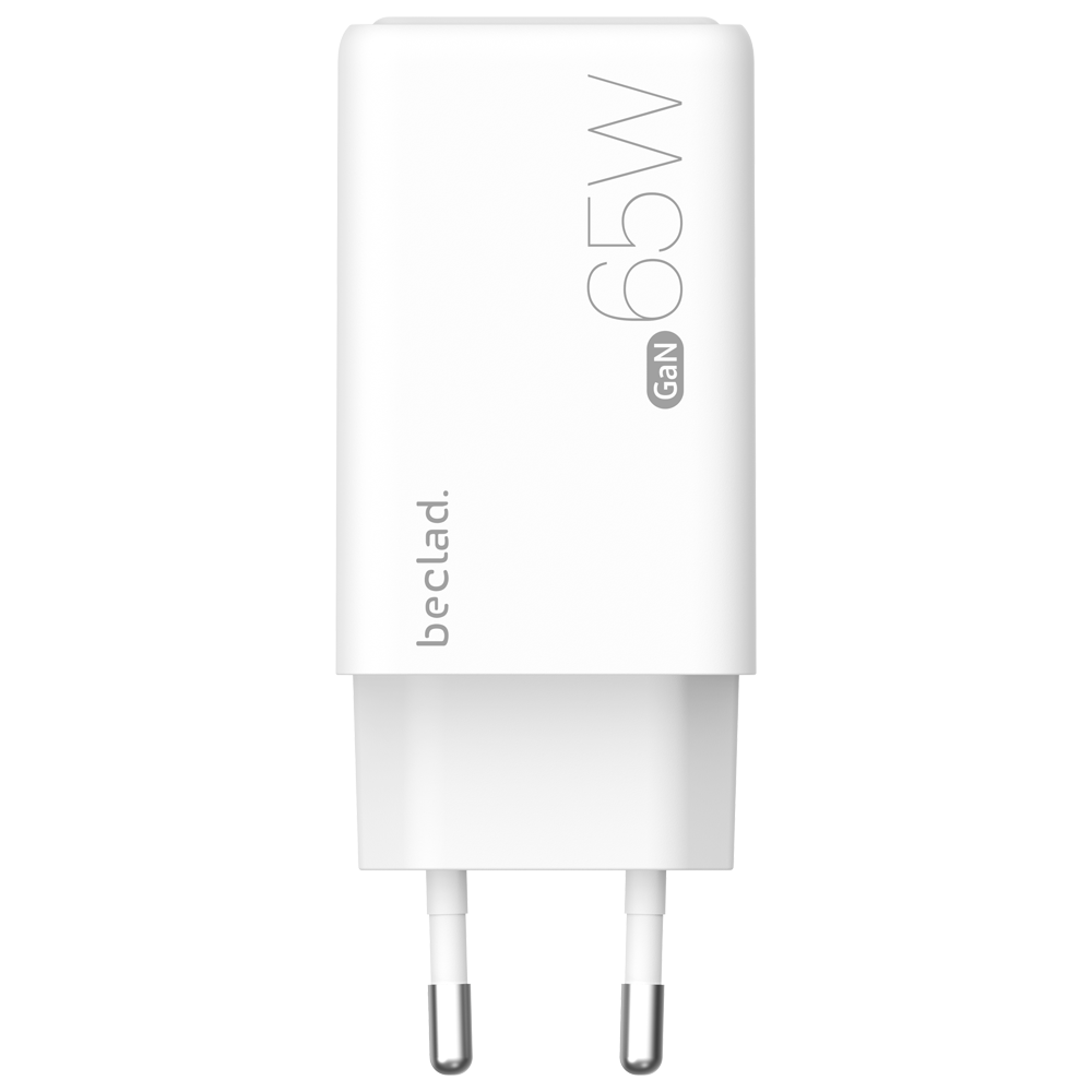 beclad. 65W 2 Port  Travel Adapter (C+A) WHITE BE-PT765WG-GR
