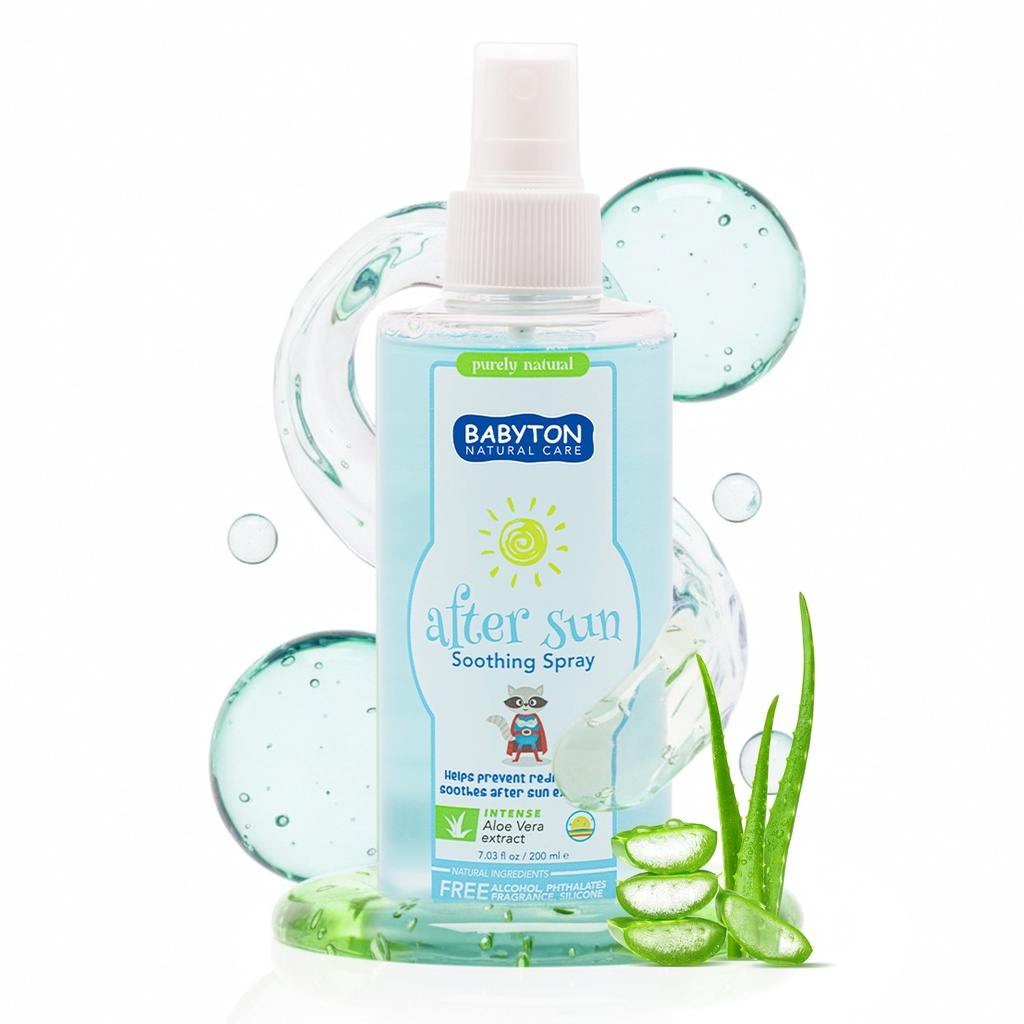 Babyton After Sun Spray 200ml | Kühlende&Feuchtigkeitsspendende Aloe-Vera Pflege
