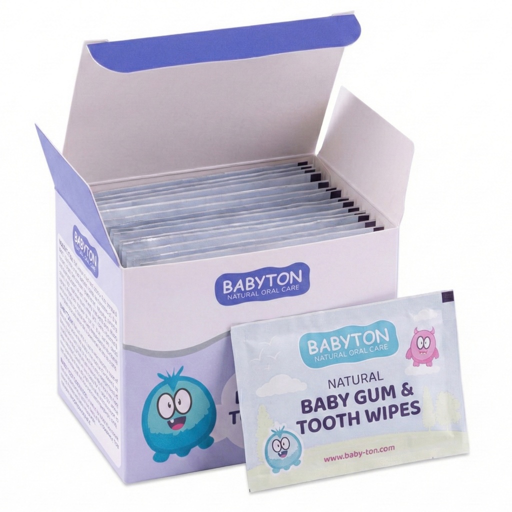 Babyton Baby Zahn- & Zahnfleischtücher 25 Stk, Fluoridfrei, Xylit, Einzeln