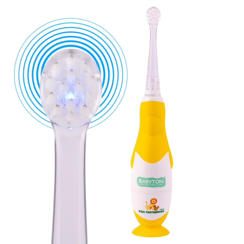 Sonic Baby Zahnbürste mit LED & Ersatzkopf, extraweich, BPA-frei (0–3 Jahre)