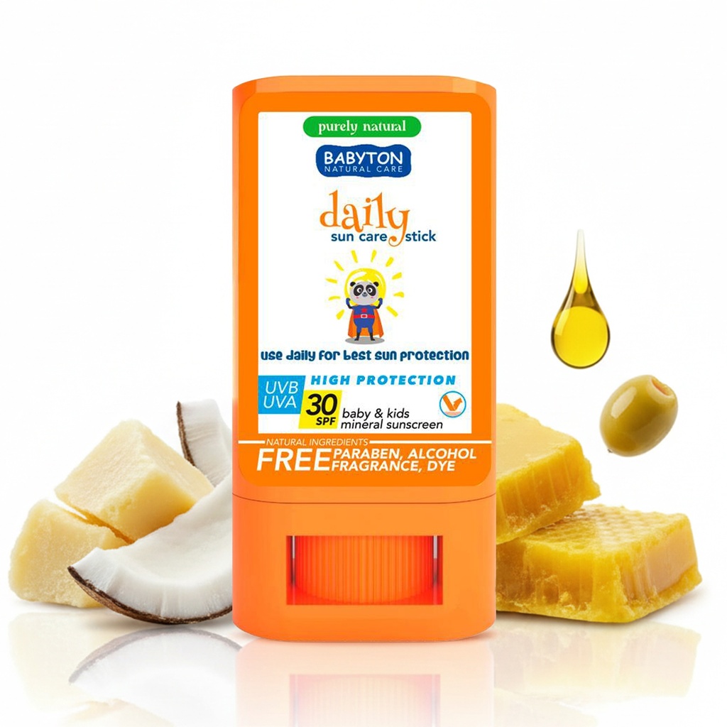 Babyton Kids Sonnenschutz Stick SPF 30 | Bio, Hypoallergen, Kokos, Wasserfest