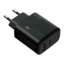 beclad. 45W 2 Port  Travel Adapter (C+A Max 20W) BLACK BE-PT745BG-GR