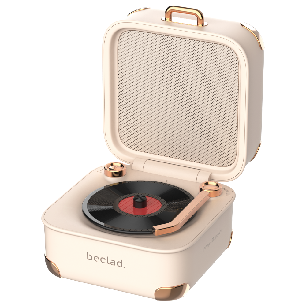 beclad. LP Player BT Speaker Beige BE-BS001V