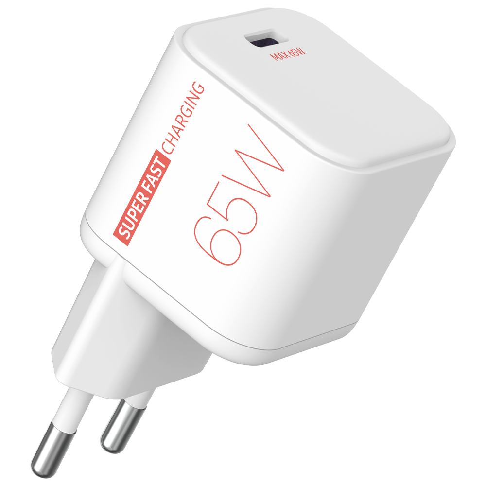 beclad. Mini 65W 1 Port Travel Adapter WHITE BT-PT165MWG-GR