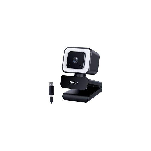 Aukey PC-LM6 Webcam with Ring Light Full HD - Black