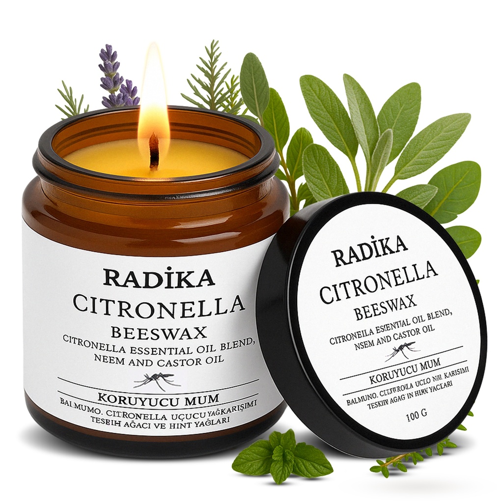 Mosquito Repellent Candle, Anti Mücken Kerze, 100% Rein, BIO, natürlich, 100 gr