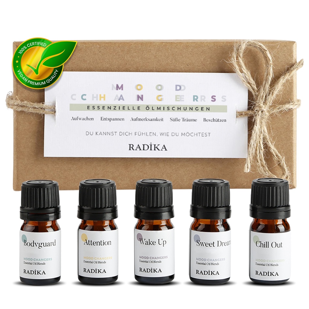 Ätherisches Öl-Set, 5 Stück in einem Paket, 100% Rein, BIO, natürlich 5 ml