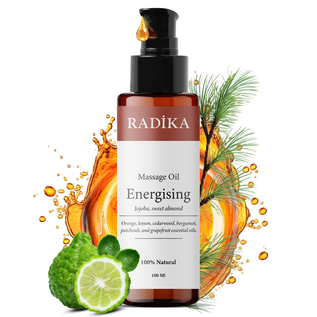 Massageöl, Energetisierendes Massage-Öl, 100% Rein, BIO, natürlich, 100 ml