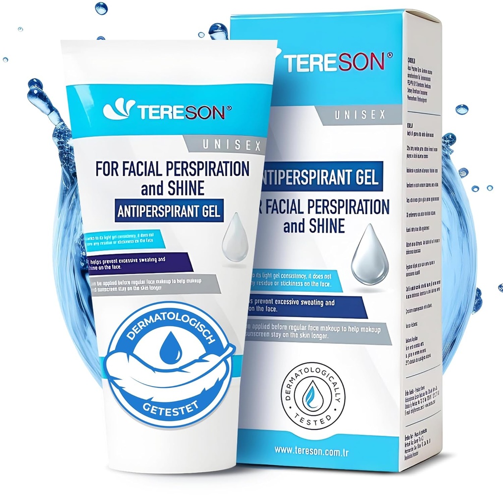 Tereson Antitranspirant Gel 50 ml, Starkes Schwitzen, Bei Schwitzen im Gesicht