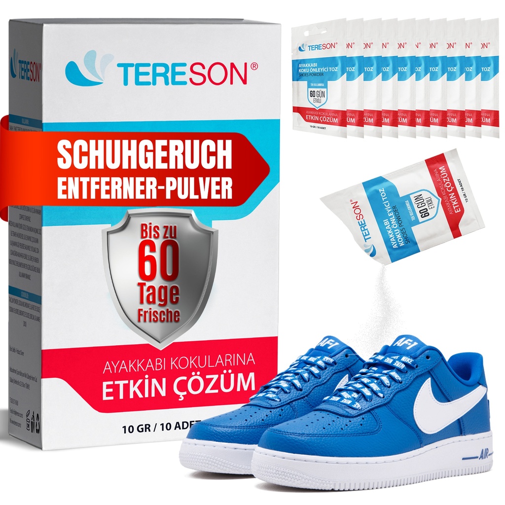 Tereson® Schuhe Geruchsentferner | Pulverform | 10 Stück | 60 Tage Effekt