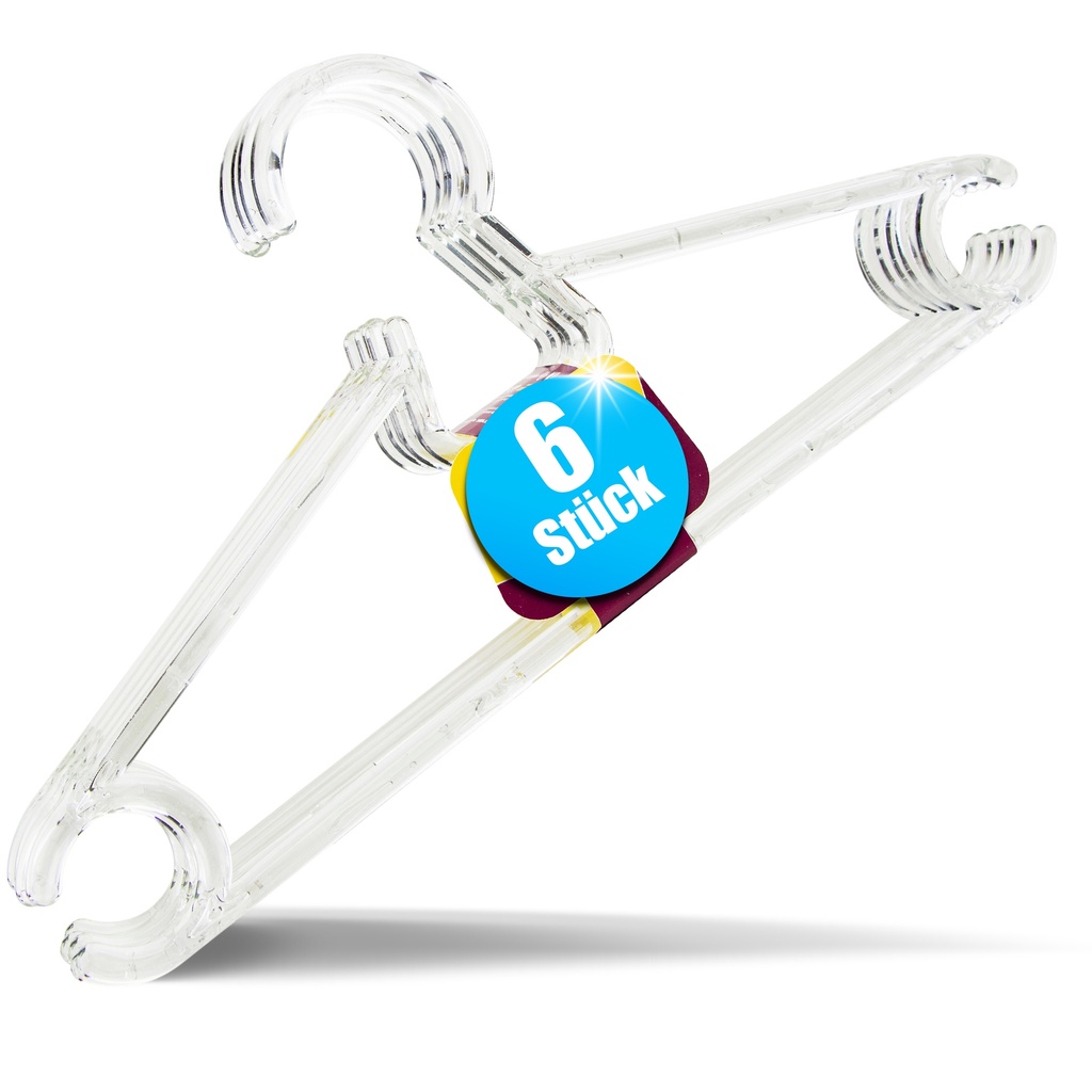 Kleiderbügel 6 Stück | Kleiderbügel Kunststoff | Plastik | 0,66 x 40 x 19 cm