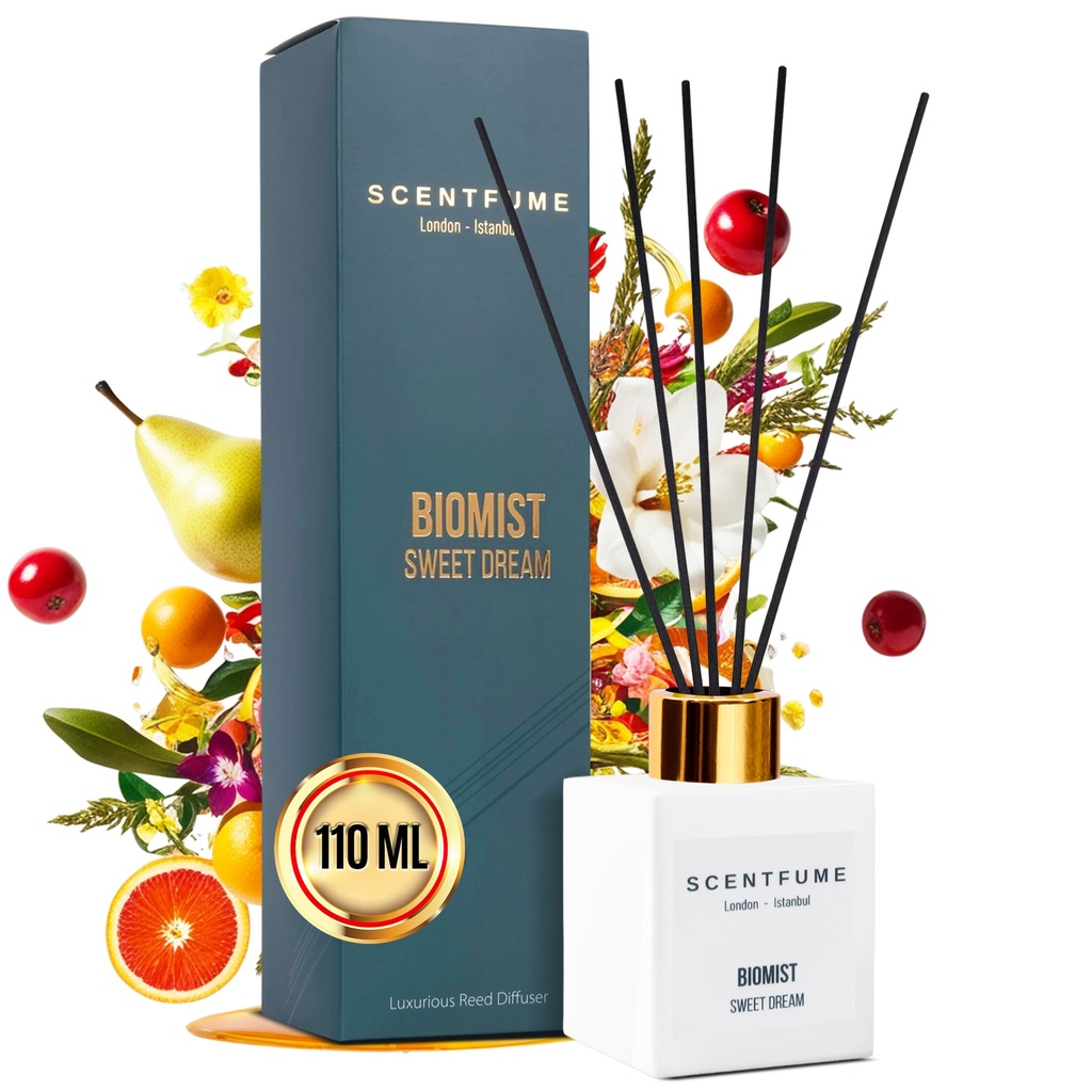 Raumduft mit Duftstäbchen, Diffuser, Birne, Mandarine, Orange, 110 ml