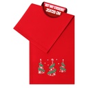 Weihnachtlicher Tischläufer Rot mit Tannenbaum-Stickerei 35x120, Weihnachtsdeko